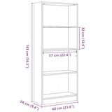 thumbnail of vidaXL Boekenkast 60x24x143 cm bewerkt hout artisanaal eikenkleurig