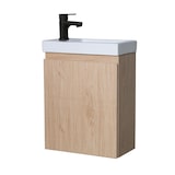 thumbnail of Meuble lave-mains LISA décor chêne + robinet noir