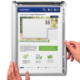 thumbnail of Deflecto Wandprospekthalter mit Klapprahmen zur Wandmontage - DIN 2 - Silber - Aluminiumrahmen