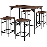 thumbnail of tectake Ensemble table de bistrot EDINBURGH 1 table + 4 tabourets de bar - Bois foncé industriel, rustique -404306