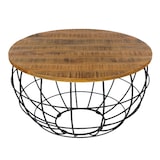 thumbnail of Couchtisch XXL rund  ø 75 cm Gestell Metall Holzplatte massiv Wohnzimmer-Tisch : braun - bassano