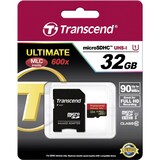thumbnail of Transcend 32GB microSDHC Class 10 UHS-I + SD-Adapter
