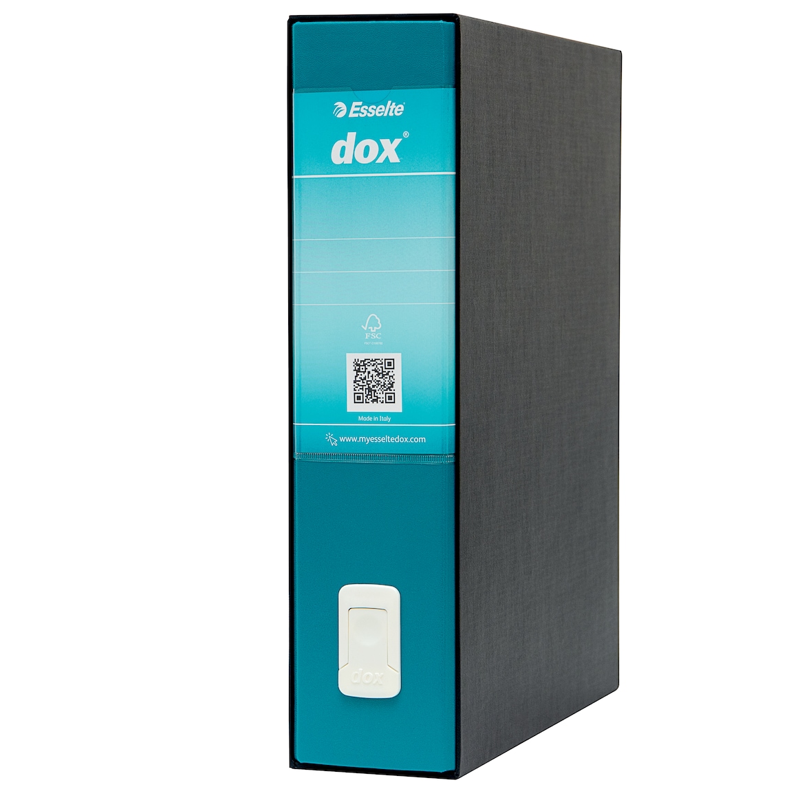 ESSELTE Dox 2 Raccoglitore con meccanismo a leva, Formato Protocollo (23x33 cm) Dorso 8 cm, Verde Mare, Confezione 6 pz, D26212