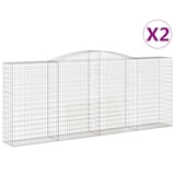 thumbnail of vidaXL Gabionen mit Hochbogen 2 Stk. 400x50x160/180cm Verzinktes Eisen