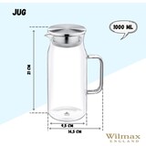 thumbnail of Wilmax Borosilikat Glas Krug mit Edelstahl-Deckel, 1000ml