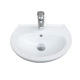 thumbnail of Waschbecken Heide Weiß Keramik mit Hahnloch & Überlauf – zeitlos elegantes Wandwaschbecken für Bad & Gäste-WC