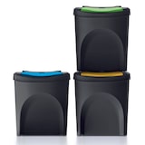 thumbnail of Set 3 cubos de basura KEDEN SORTIBOX 100% plástico reciclado, negro, 75L