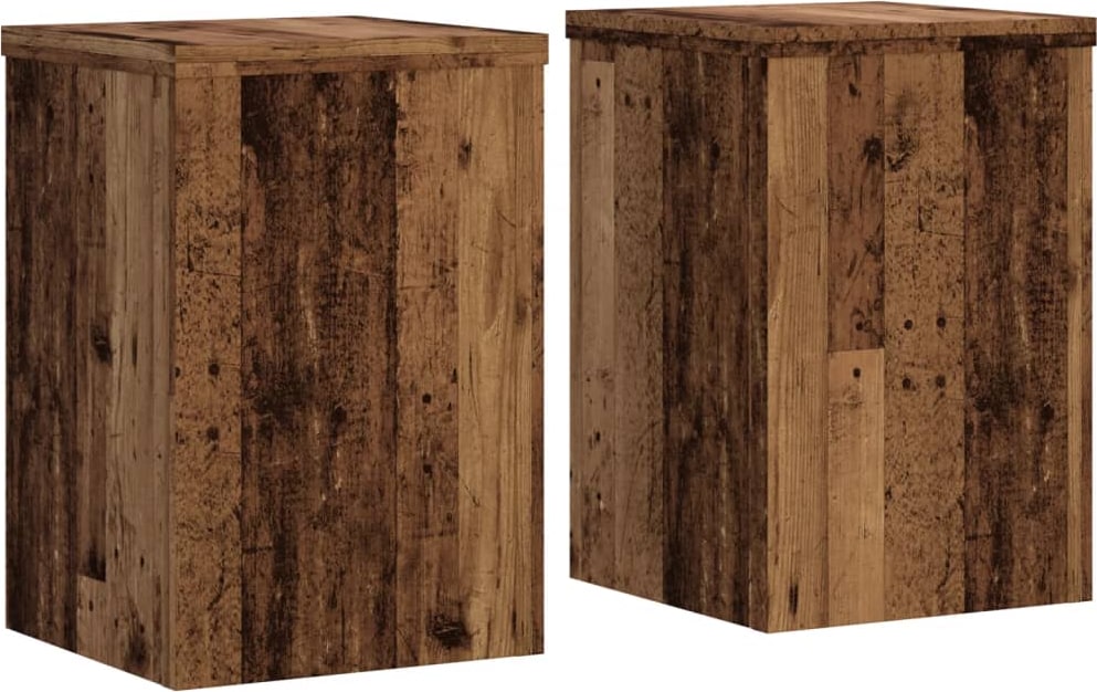 vidaXL Pflanzenständer 2 Stk. Altholz-Optik 25x25x35 cm Holzwerkstoff