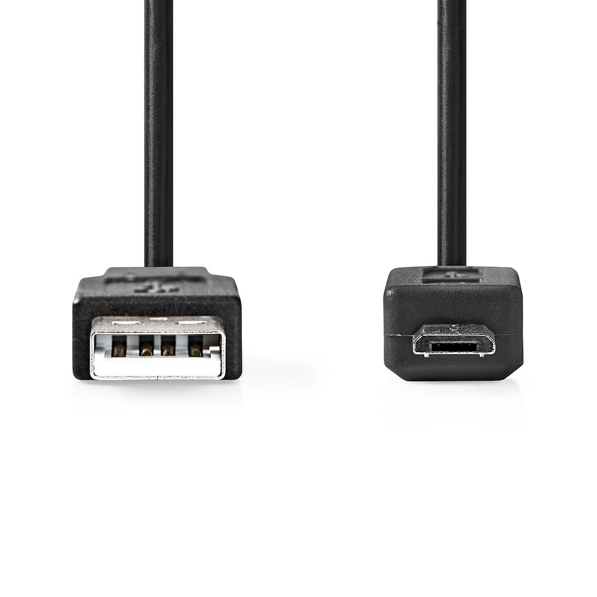 Nedis USB-Kabel - USB 2.0 - USB-A Stecker - USB Micro-B Stecker - 480 Mbps - Vernickelt - 2.00 m - Rund - PVC - Schwarz - Box