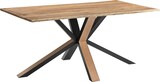 thumbnail of Esstisch Baumkante massiv Akazie natur 180 x 90 Metall Spider-Gestell schwarz außen Holz MIAMI