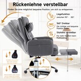 thumbnail of Bürostuhl ergonomisch drehbar mit Fußstütze Dunkelgrau 118x69x78 cm verstellbare Rückenlehne bis 155 Grad Lendenstütze Kopfstütze