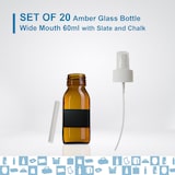 thumbnail of 5x Frascos Spray em Vidro Âmbar 60 ml com Tampas + 5 Lousas e Giz – Óleos Essenciais e Cosméticos