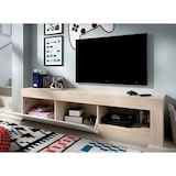 thumbnail of Dmora TV-Ständer Averau, niedriges Sideboard für Wohnzimmer, Wohnzimmer-Sideboard für Fernseher, 204 x 42 x 48 cm, Eiche und Weiß