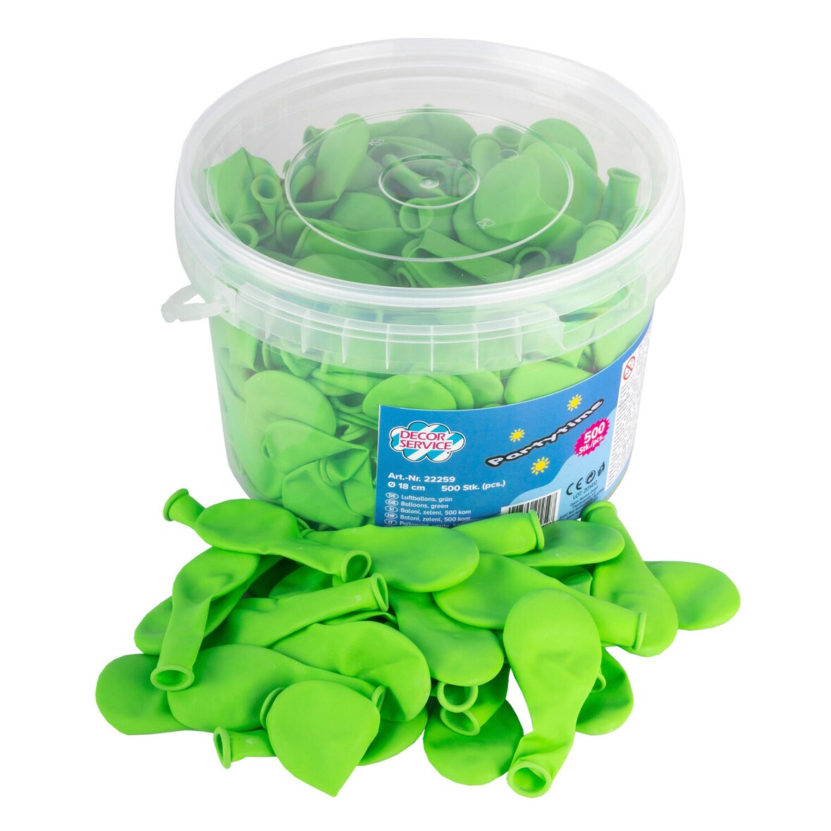 500x Luftballons grün Ø18cm