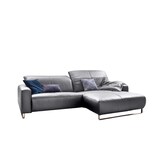 thumbnail of KAWOLA Sofa YORK Leder Life-line light-grey Recamiere rechts Fuß Metall Chrom matt