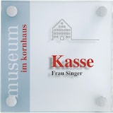 thumbnail of Schild I Raumschild Galerie, ESG-Glas, 150x150 mm, Lieferung inkl.Befestigungsmaterial