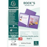 thumbnail of Exacompta  Cod. 415007E - Cartelle cartelle doppia tasca ROCK''S 210 - F.to 24x32cm -  viola porpora - 10 Confezioni da 25 pz.