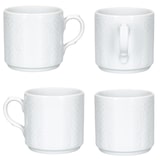 thumbnail of 12x Salzburg Kaffeebecher 230ml weiß Porzellan-Tassen 12 Personen stapelbar