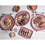 thumbnail of 2x Bonna Aura Blackberry Moove Platte rechteckig 27x25cm 2cm hoch Lila Creme Beerenton Porzellan ABBMOV34KR Servierplatten Speise Geschirr