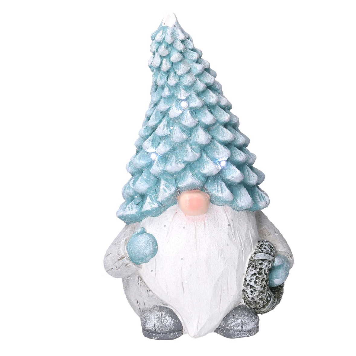 Vacchetti Gnomo in resina azzurro seduto con led cm ø21,5h36,5