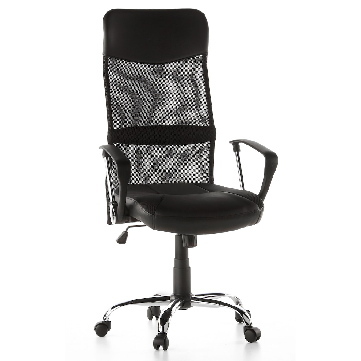 Bürostuhl / Chefsessel ARTON 20 Netz / Kunstleder schwarz Chrom hjh OFFICE