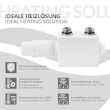 thumbnail of ECD Germany Ventil-Armaturen Set Multiblock Weiß Universal, Eck- & Durchgangsform, inkl. Thermostatkopf, Anschlussgarnitur für Badheizkörper