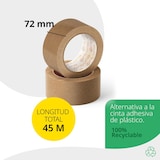 thumbnail of OFITURIA Cinta Adhesiva Ecológica de Papel Kraft color Marrón. Cinta de Carrocero para Embalaje (72 mm x 45 mts - Kraft, 1 Rollo)
