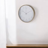 thumbnail of WellHome - Relógio de parede moderno com borda com efeito de madeira - mostrador branco e ponteiros finos Ø30,5 cm