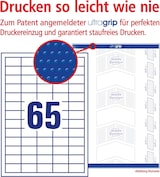 thumbnail of Universal-Etiketten ultragrip 38x21,2 mm VE=1.950 Etiketten / 30 Bogen weiß
