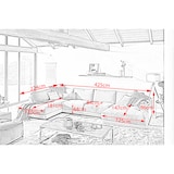 thumbnail of KAWOLA Sofá en forma de U MADELINE pana taupe sillón largo derecha