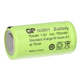 thumbnail of 10x GP GP75AAH Akku 2/3AA Mignon NiMH Akku 1,2V 750mAh