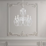 thumbnail of Damasco - Kronleuchter aus weiß lackiertem Eisen mit Shabby-Chic-Effekt-Dekoration und Kristall-Strasssteinen, 5 Lichter, 125 - Ø63 - BL77-5-BCO