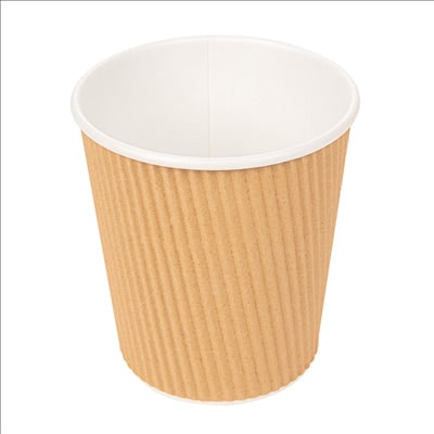 Dreiwandiger gerippter Pappbecher 8 oz / 25 cl (35 Einheiten)