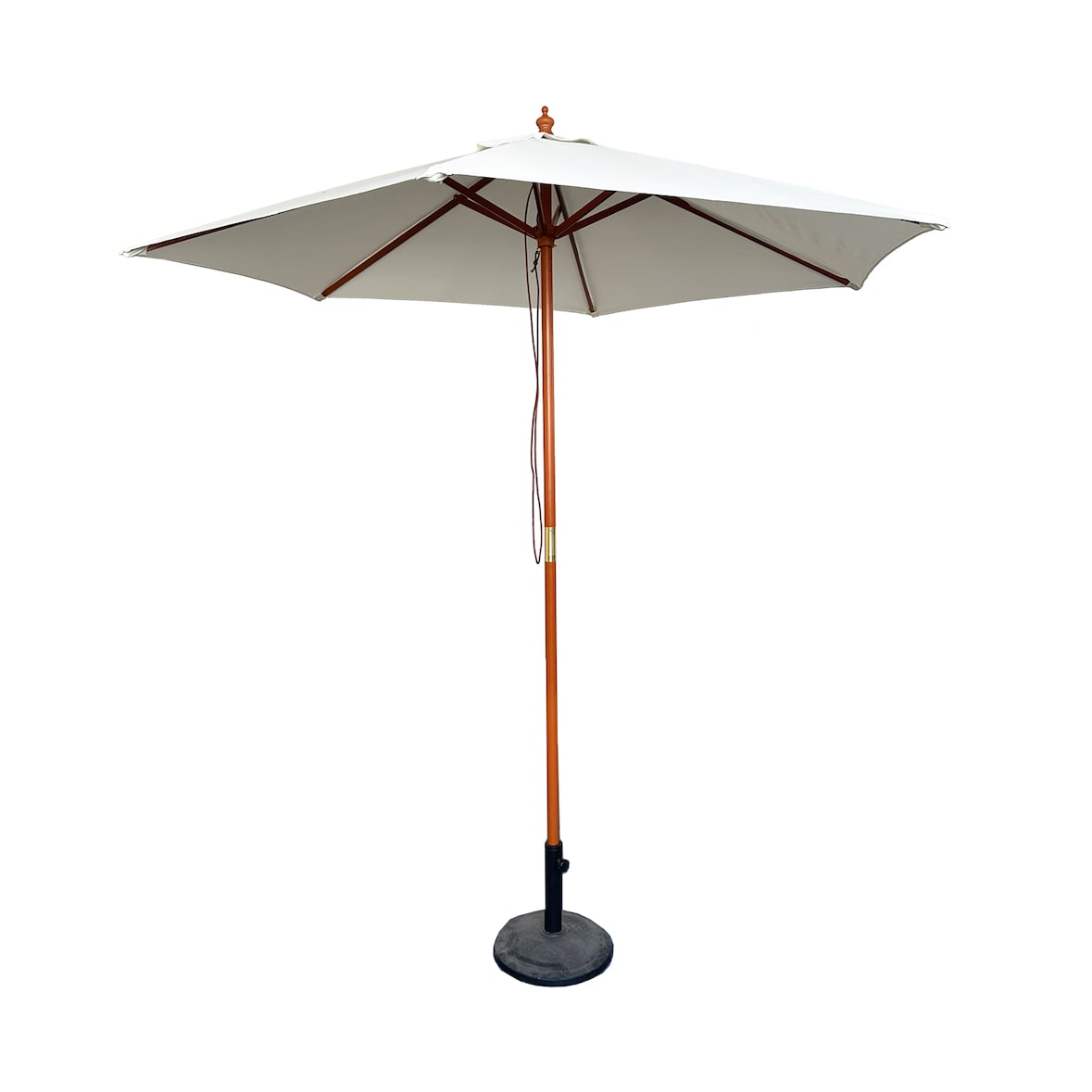 XXL Holz Sonnenschirm Marktschirm Gartenschirm Holzgestell Beige Ø4m