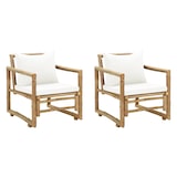 thumbnail of vidaXL Gartenstühle 2 Stk. mit Polstern und Kissen Bambus