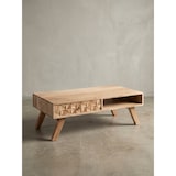 thumbnail of Moderner Landhaus-Stil Couchtisch, massives Holz, Schublade, Ablagefach. 95x50x35 cm | Kadima Design