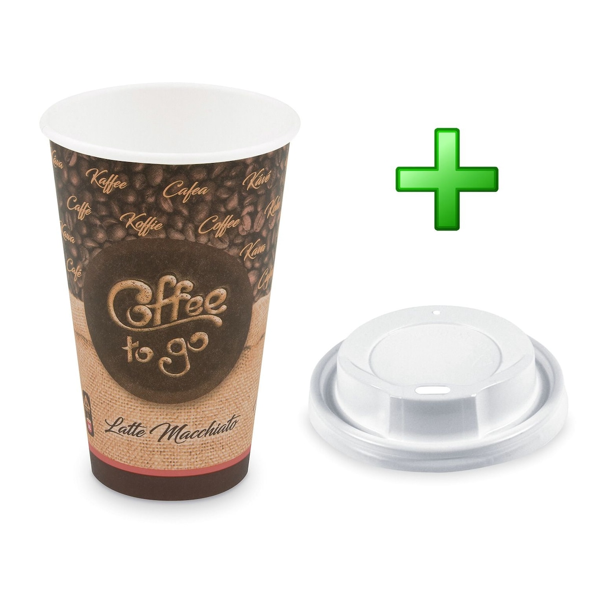 100x Kaffeebecher XL 'Coffee To Go' Latte Macch mit Trinkdeckel 400ml 510ml