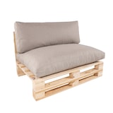 thumbnail of Palete de sofá com almofadas, pinho novo, Poliéster 250 gr, Cor Castanho Olefina, 120x80x70