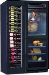 thumbnail of KLIMAITALIA Kombinierter Kühler: 3 Zonen: Weine/Aufschnitt/Käse. 112 Flaschen. Bars & Haken gepökelte Fleischsorten. LED-Beleuchtung. Dim. (LxWxH) 106