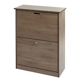 thumbnail of Scarpiera salvaspazio con 2 ante a ribalta HWC-K45 MDF legno paulonia marrone