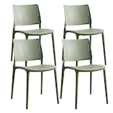 thumbnail of Set van 4 cactusgroene kunststof terrasstoelen