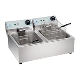 thumbnail of Helloshop26 - Friteuse acier inox 2 bacs 10 litres cuve amovible professionnelle 3614010
