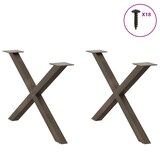 thumbnail of vidaXL Couchtischbeine X-Form 2 Stk. Naturstahl 70x(42-43) cm Stahl