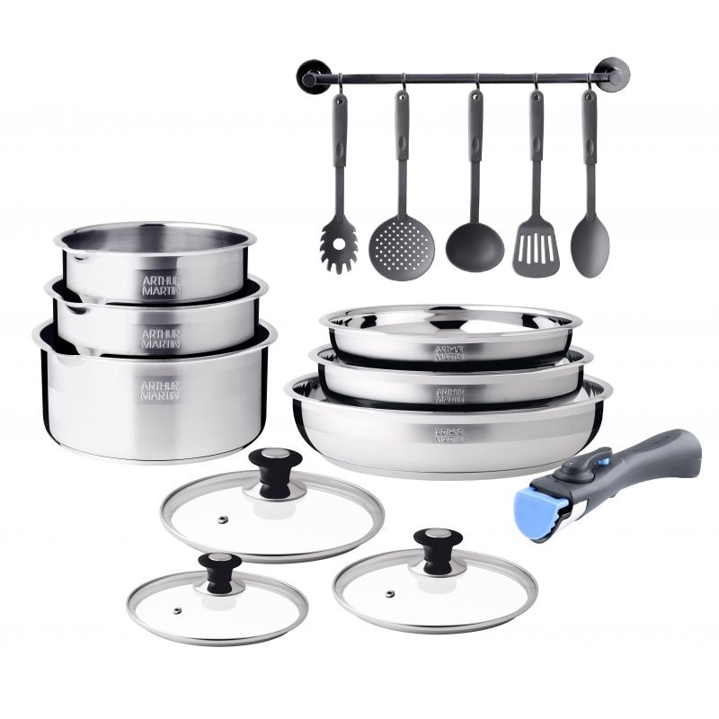 Batterie de cuisine Inox 15 Pcs  5535 usage non-intensif Arthur Martin