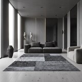 thumbnail of Teppich Waschbar Abstrakt-Karo Modern Strapazierfähig Esszimmer Flur Schwarz 280x370 cm OEKO-TEX Schadstoffgeprüft – INN von Kadima Design