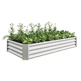 thumbnail of Hochbeet aus Metall 30x180x90 cm Silber aus verzinktem Stahlwellblech ohne Boden mit gefalteter Innenkante wetterfest für Garten Terrasse