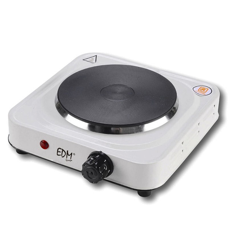 Edm réchaud électrique 1500W 1 feu portable Blanc laqué Thermostat réglable