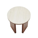 thumbnail of Table basse effet bois ronde diam 50 cm bois foncé