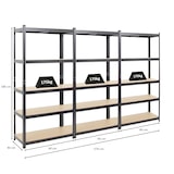 thumbnail of PROREGAL Mega Deal | 3x Schwerlastregal Ragnar | HxBxT 180x90x40 cm |  Fachlast 175kg | Schwarz | Stecksystem Lagerregal Regalsystem 3 Stk.