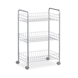 thumbnail of Relaxdays Rollregal, 3 Etagen, 4 Rollen, Allzweckwagen für Küche, Bad, Büro, Rollwagen HBT 62,5 x 40,5 x 26,5 cm, silber